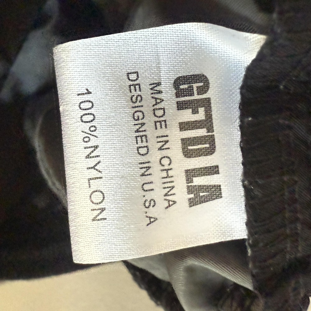 GFTD‎ LA Pants Gray Nylon Cargo Jogger Drawstring Pockets Streetwear - Picture 8 of 11